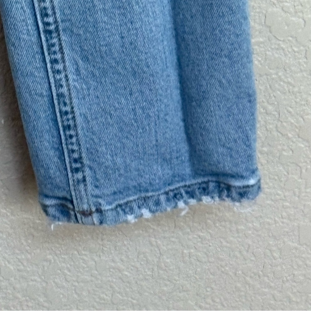AGOLDE‎ Willow Mid Rise Slim Straight Raw Hem Jeans Light Wash 25 - Picture 5 of 9